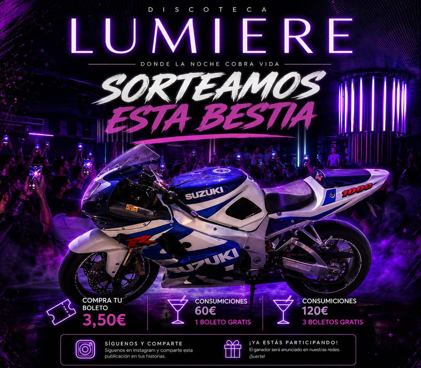 TICKET SORTEO SUZUKI GSXR1000 K1